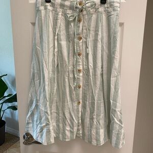 A New Day Mint Striped A-Line Skirt